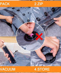 Steps to use Jumbo Vacuum Storage Bags 12 Pack For Blankets Comforters Pillows Clothes Space Saver With Double Seal Zipper