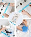 Vacuum Storage Bags For Clothes With Hand Pump, Space Saving Jumbo Compression Bags Set Of Six, sealing and air removal process.