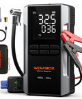4000A Jump Starter With 160 PSI Air Compressor, 88.8Wh Battery Pack, 12V Car Battery Booster, LED Display, Jumper Cables Visible