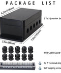 Package of Watertight Junction Box IP67 Electrical Enclosure Built Like A Tank With 12-Position Terminal Block And 15 Amp Barrier Terminals