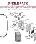 Diagram of K16-GT2-9 Drive Belt Replacement for LiftMaster RSL12U and RSL12UL with assembly components and instructions.