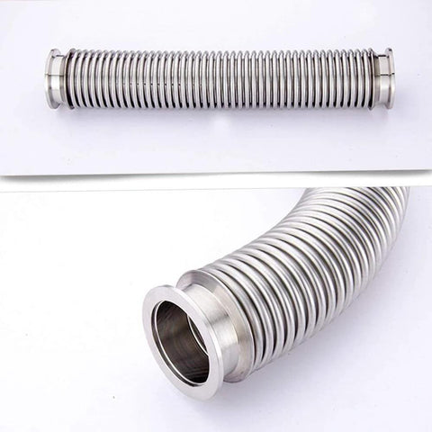 KF25 Stainless Steel Bellows 1000mm Corrugated Vacuum Hose ISO NW25 with 0.15mm Wall Thickness High Flexibility