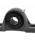 Pack of 1, 1-1/4 in Kanigen Accu-Loc nickel low-base pillow block, single-row sealed ball bearing with contact slinger, cast iron housing