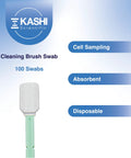 All Purpose Cleanroom Polyester Tip Swabs For Camera Lenses Optical Gear Printers Gun Cleaning Detailing And Arts Crafts Pro Grade Lint Free 100 Pack By Kashi Scientific showing brush swab and features