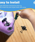 Person installing Heavy Duty Kayak Drain Plug Kit With Screws For Scupper Plugs And Boat Gear, 25mm Outside Diameter, into kayak
