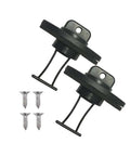 Kayak Drain Plug Kit For Boats And Canoes With Coarse Thread Bung Replacement Hardware Set 2 Pieces Easy Install No More Water In The Hull Universal Fit, showing 2 black plugs with screws.