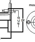 Technical diagram of a KBF50 NB Bearing 50mm Ball Bushings Linear Motion Bearing showing dimensions and mounting holes for automation systems.