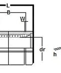 Technical diagram of ✝️ KBS12UUAJ NB Bearing 12mm Ball Bushings Linear Motion Bearing, showcasing dimensions and internal structure.