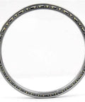 KC040CP0 Thin Section Bearing ID 4 OD 4 3/4 Width 3/8" inch side view showcasing its brass cage and open enclosure.