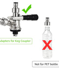 Ball Lock To Sankey Keg Adapter Conversion Kit in Stainless Steel with Food Grade Silicone Washers shown with keg coupler adapter