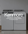 Efficient 4.4 cu ft top load washer with a triple-action agitator paired with a dryer, in a modern laundry room setting.