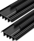 2 Pcs Kerf Style Door Bottom 36" Long 1 3/4" Wide Replacement Threshold Seal with Vinyl Fins Weatherstrip Draft Stopper (Black)