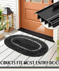 Entrance with 2 Pcs Kerf Style Door Bottom 36" Long 1 3/4" Wide Replacement Threshold Seal with Vinyl Fins Weatherstrip Draft Stopper in black