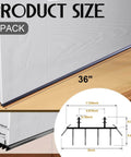 2 Pcs Kerf Style Door Bottom 36" Long 1 3/4" Wide Replacement Threshold Seal with Vinyl Fins Weatherstrip Draft Stopper(Black)