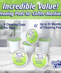 6-Pack Cleaning Pods safely clear oils and residue from the brew path, restoring rich, clean flavor for 1.0 and 2.0 machines.