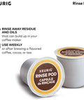 Kit de mantenimiento Brewer de 3 meses para cafeteras Keurig. Incluye solución descalcificadora, dos cartuchos de filtro de agua y cuatro cápsulas de enjuague. Compatible con las máquinas Classic 1 y 2 K-Cup. Paquete de siete unidades con cápsulas de enjuague Keurig e instrucciones.