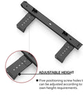 FRMSAET Sliding Keyboard Drawer Tray Hardware adjustable mounting brackets, 12 inches, black, for under-desk installation, close-up view.
