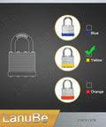 Keyed Alike Laminated Padlocks Set 12 Pack 1 9 16 Inch Wide Body Normal Shackle Yellow Plastic Hoop Includes 24 Keys
