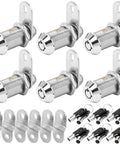 Keyed Alike RV Storage Locks 1-1/8 Inch Fits Up To 7/8 Inch Door Thickness Camper And Trailer Lock Set Six Pack With Keys