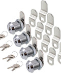 Secure cabinets, drawers, mailboxes and tool boxes with 5/8 inch keyed-alike cam locks; durable zinc alloy chrome finish, four pack