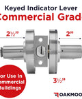 Side view of Keyed Entry Commercial Door Handle With Indicator And Locking Occupied Door Lever for restaurants and warehouses.