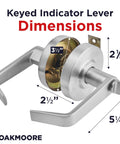 Keyed Entry Commercial Door Handle With Indicator And Locking Occupied Door Lever dimensions shown