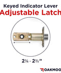 Adjustable latch for Keyed Entry Commercial Door Handle With Indicator And Locking Occupied Door Lever