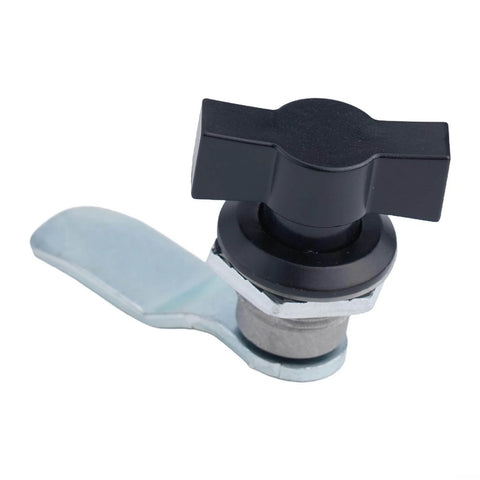 Keyless Cam Lock For Cabinet Doors Aluminum Alloy Turn Tongue With Cylindrical Tongue Durable Keyless Access Black, front view