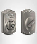 Camelot Keypad Deadbolt With Electronic Keyless Entry Lock Satin Nickel Finish For Front Door Back Door Home Office And Garage