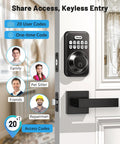 Keyless entry door lock with two lever handles provides secure, convenient access for homes and rentals, autolocks after time.