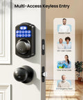 Keyless Entry Door Lock With Two Knobs And Electronic Backlit Keypad Deadbolt Auto Lock Up To 20 User Codes Smart Front Door Lock