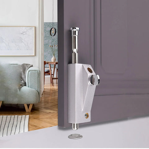 Sliding Patio Door Lock Keyless With Door Latch For Window Glass And Patio Doors High Quality Alloy Stainless Steel Construction Durable Silver Finish