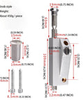 Diagram of Sliding Patio Door Lock Keyless With Door Latch, alloy stainless steel, showing dimensions for glass and patio doors.