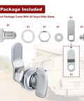 Keyless thumb twist cam lock for RVs, boats, storage compartments and outdoor showers with included installation parts