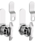 Thumb Operated Offset Cam Lock Five Eighth Inch Keyless Compartment Replacement Lock for RV Storage Doors Cabinets Mailboxes Drawers and Vehicles Durable Zinc Alloy Construction With Easy One Hand Locking, pack of two