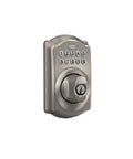 Camelot Keypad Deadbolt With Electronic Keyless Entry Lock Satin Nickel Finish for Front Door Back Door Home Office and Garage Battery Powered