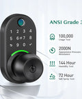 Upgrade your entry security with a keypad smart door lock featuring a durable aluminum body, knob handle, and five unlock methods