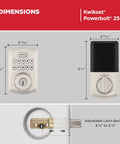 Dimensions of Kwikset Powerbolt 250 10 Button Keypad Electronic Deadbolt with Auto Lock and Keyless Entry for Satin Nickel Doors.