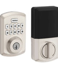 Powerbolt 250 10 Button Keypad Electronic Deadbolt With Auto Lock And Keyless Entry For Satin Nickel Exterior Doors