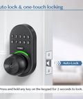 Keypad Smart Door Knob Lock With Backlit Keypad Keyless Entry For Front Door Aluminum Alloy IP54 Weatherproof Easy DIY Installation Supports 20 User Codes Ideal For Homes Apartments And Small Offices