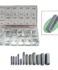 Keyway Key Stock Set 60 Piece SAE Key Stock Assortment For Pulleys Gears And Sprockets To Shafts With Square Keys In A Plastic Box.