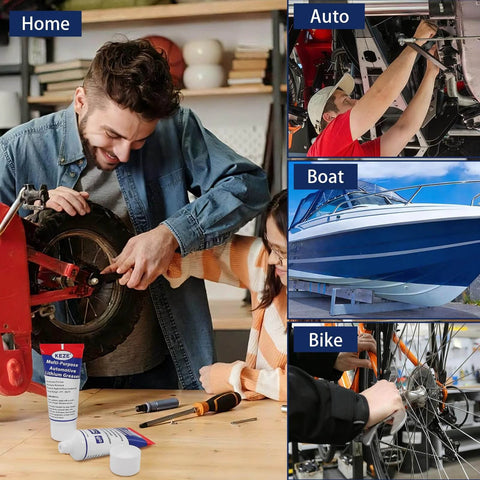 Keze White Lithium Grease Tube Automotive Grasa De Litio Car Door Grease with Brush NLGI 2; used for auto, boat, bike maintenance