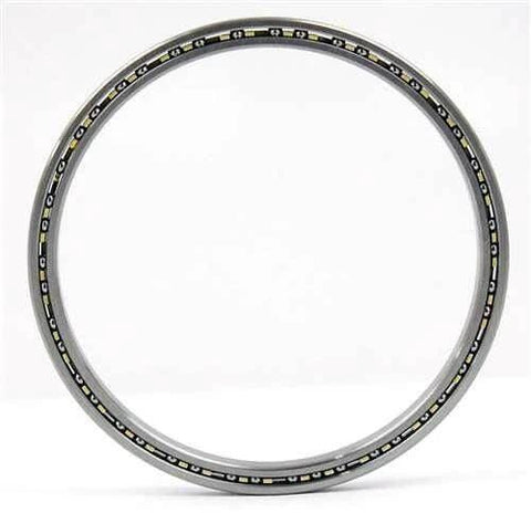 KF090CP0 Thin Section Bearing ID 9" OD 10-1/2" Width 3/4" inch front view showing open design and brass cage.