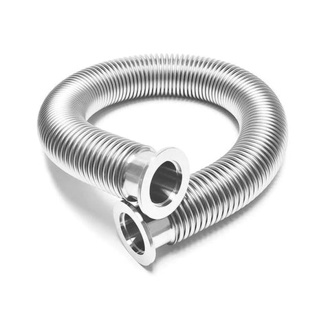 KF25 Stainless Steel Bellows 1000mm Corrugated Vacuum Hose ISO NW25 with 0.15mm Wall Thickness, High Flexibility, Leak Proof Connection