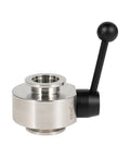 Industrial KF25 Vacuum Butterfly Valve In 304 Stainless Steel With FKM O Ring and Black Handle, corrosion-resistant for vacuum pumps.