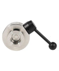 Industrial KF25 Vacuum Butterfly Valve In 304 Stainless Steel With FKM O Ring And Black Handle for high temperature applications.
