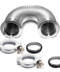 KF40 Vacuum Hose Kit, 2-Pack 750mm SS304 Bellows with N40 Flanges, 2 Clamps, 2 Rings, 2 FKM O-Rings for Vacuum System
