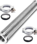 KF40 Vacuum Hose Kit, 2-Pack 750mm SS304 Bellows with N40 Flanges, 2 Clamps, 2 Rings, 2 FKM O-Rings for Vacuum System