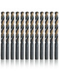KFD Series High Speed Steel Drill Bits Split Point One Eighth Inch Pack Of 12 for general purpose drilling displayed in a row