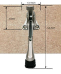 Front view of One Touch Kickdown Door Stopper, Door Holder, Heavy Duty Door Stops, Bottom of Door, Height-Adjustable, Satin Nickel by HASHI